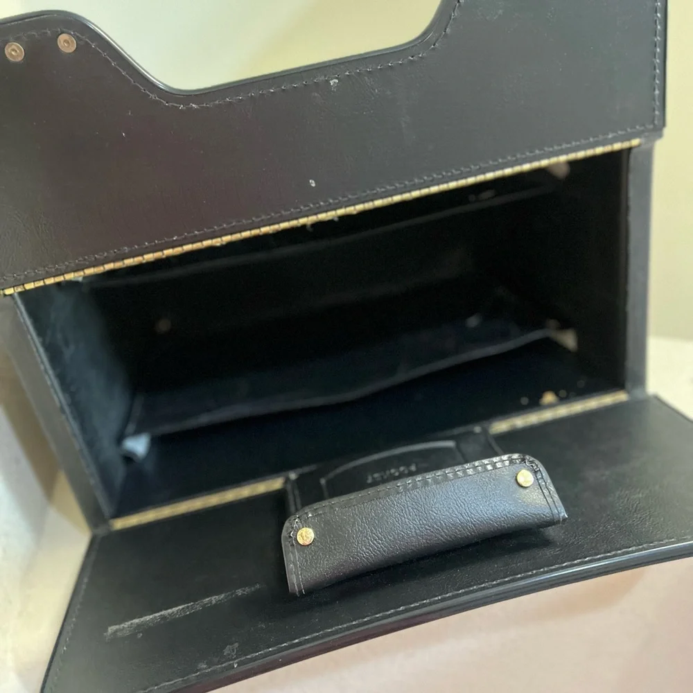 Vintage Stebco Pilot Flight Case Black Heavy Vinyl Coated Briefcase Made In USA